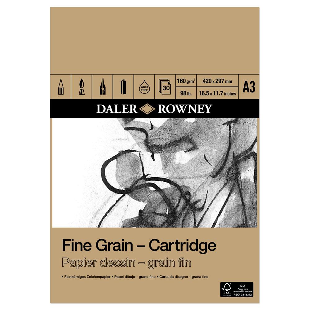 Daler Rowney Fine Grain Cartridge Sketchpad A3, A4, A5